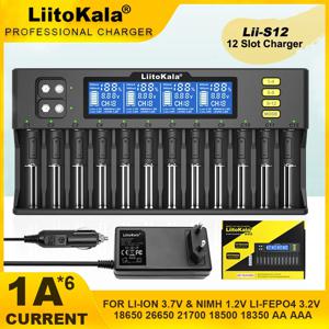 LiitoKala Lii-S12 Lii-M4 Lii-M4S Lii-S8 Lii-500 18650 충전식 배터리 스마트 충전기, 3.7V 26650 18350 21700 18500 1.2V AA