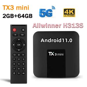 Tanix Tax3 미니 스마트 TV 박스, 듀얼 와이파이, 2G, 16G, 안드로이드 11.0, HD 4K, Allwinner H313S, 4G, 5G, TX3 TV 박스, H.265, 2G, 64G, TX6, 정품