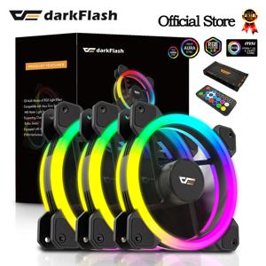 Darkflash DR11 RGB 선풍기 Ventoinha PC 컨트롤러 컴퓨터 케이스 선풍기 키트, 6 핀 워터 쿨러 CPU 냉각 팬 Argb 환풍기, 120mm