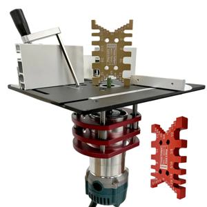 목공 라우터 리프트 시스템 및 알루미늄 상단 플레이트, 65mm 직경 모터용 작업대 트리머 타각기, DIY 도구