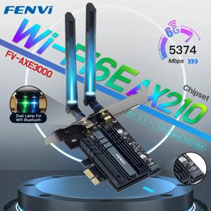 FENVI 와이파이 6E AX210 무선 PCIE 어댑터 트라이 밴드 2.4G, 5G, 6Ghz, 802.11AX, 블루투스 5.3 네트워크 와이파이 카드용, PC 윈도우 10, 11