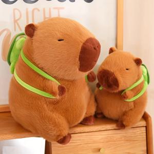 Capybara 귀여운 봉제 인형, 23cm, 9.05 인치, Capibara 애니메이션, 푹신한 동물 인형, 어린이 생일 파티 용품, 완벽한 선물