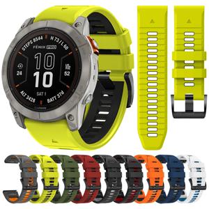 퀵핏 투톤 실리콘 스트랩, Garmin Fenix E 8 7X 7 6 6X, Epix Pro Gen 2, Tactix 시계 밴드 액세서리, 26mm, 22mm, 51mm, 47mm