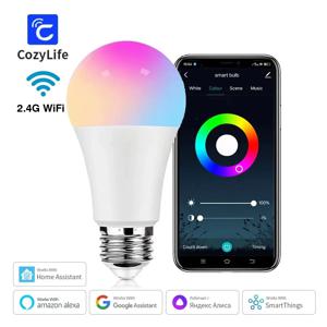 RGB E27 와이파이 스마트 디밍 전구 타이머, 음성 제어, CozyLife 지지대, 스마트싱스, 알렉사, 구글 홈, 앨리스, 홈 어시스턴트