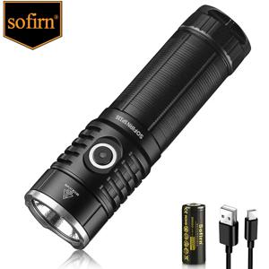 Sofirn USB C 충전식 강력한 LED 손전등, 26650 토치, SP33S, XHP70.2, 5000lm