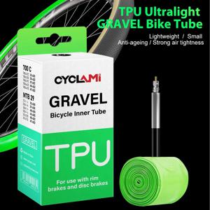 CYCLAMI 초경량 도로 MTB 29 자전거 TPU 내부 튜브 타이어 프렌치 밸브 FV 45mm, 그래블 700C 32C 35C 37C 40C 47C 초경량