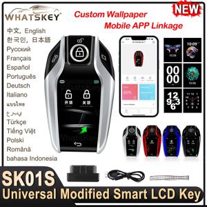 SK01S 범용 스마트 원격 LCD 자동차 키 앱 맞춤형 벽지, BMW, 아우디, 기아, 현대, 폭스바겐, 포드, 도요타용