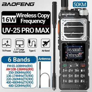 Baofeng UV-25 장거리 워키토키, 풀 밴드 무선 복사 주파수, NOAA C 타입 고출력 햄 양방향 라디오, 10W