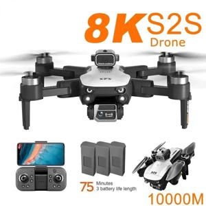 S2S 드론 8K HD 5G GPS 항공 사진 듀얼 카메라, 360 ° 모든 어라운드 장애물 회피, 브러시리스 드론 쿼드콥터 UAV 장난감