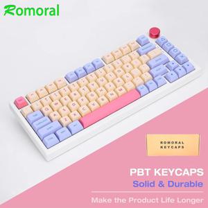 PBT 키캡 XDA 프로필 맞춤형 영어 KR RU 키캡 염료 승화, 체리 MX 104 87/61 기계식 키보드용, 132 키