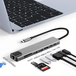 11-in-1 USB C 도킹 스테이션, USB C 허브, C타입 to HDMI 어댑터, 4K USB 3.0 분배기 어댑터, 노트북 맥북 PC 액세서리