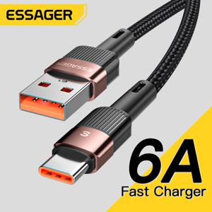 Essager 7A USB 유형 C 케이블 Realme 화웨이 P30 Pro 66W 빠른 충전 와이어 USB-C 충전기 데이터 코드 삼성 Oneplus Poco F3