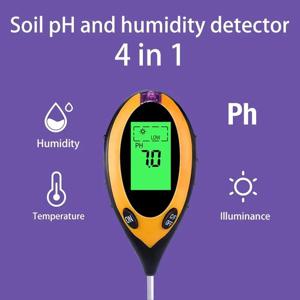 가정용 PH 계량기 토양 온도계 계량기, 햇빛 습도 분석기, 토양 수분 센서, PH 식물 테스터, 토양 정원 도구, 4 in 1