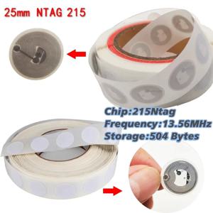 NFC 휴대폰용 접착 라벨, Ntag213 Ntag215 NFC 태그 스티커, 13.56 MHZ 540 바이트, 50 개, 30 개, 10 개