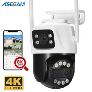 Ai 인간 감지 자동 추적 CCTV, 야외 보안 감시 카메라, iCSee, 12MP, 6K 와이파이 카메라, 8X 줌 듀얼 스크린, 8MP, 4K