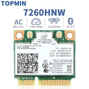 7260 무선 네트워크 카드, PC용 미니 PCI-E 7260, 듀얼 밴드, 2.4G, 5Ghz Wlan, 와이파이, 블루투스 4.0, 802.11ac/a/b/g, 7260HMW