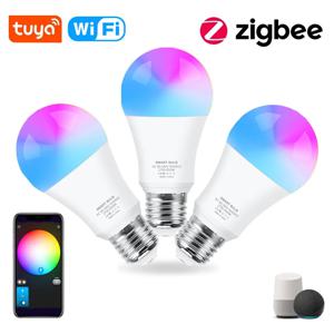 지그비 3.0 LED 전구, 투야 와이파이 스마트 홈 LED 램프, 알렉사 아마존 구글 어시스턴트 호환 가능, RGB, WW, CW, E27, 18W, 15W