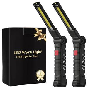 휴대용 COB LED 손전등, USB 충전식 작업등, 마그네틱 베이스 행잉 램프, 5 가지 모드, 360 ° 회전 캠핑 토치