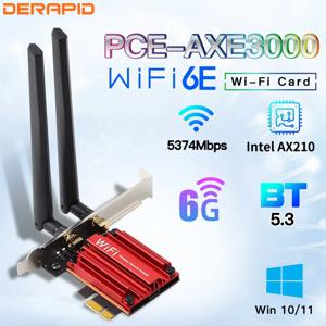 WiFi6E 인텔 AX210 블루투스 5.3 트리플 밴드 2.4G/5GHz/6GHz WiFi 카드 802.11AX AX200 PCI 익스프레스 무선 네트워크 어댑터 PC