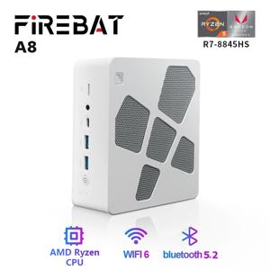 FIREBAT AI 애플리케이션 미니 PC 데스크탑 컴퓨터 게이밍, A8 Ryzen7 8845HS, 16GB, 512GB, DDR5, WiFi6, BT5.2, USB4, AMD R7, PCIE4.0