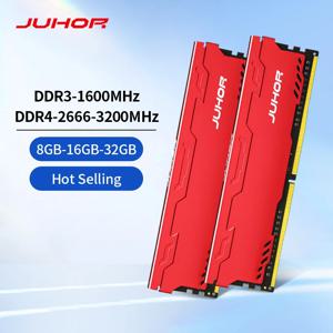 JUHOR DDR4 램, 데스크탑 메모리, 방열판 포함, 16GB, 8GB, 32GB, 2666MHz, 3200MHz, DDR3, 8GB, 1600MHz DIMM, 새로운 메모리 램