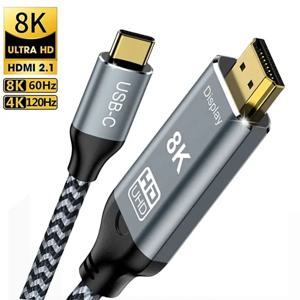 MIZIQIER USB C to HDMI 호환 케이블, 8K, 4K, C 타입 to HDMI 2.1, 썬더볼트 3, 4 에서 8K60Hz, 4K120Hz, 아이폰 15, 맥북, 화웨이 메이트 30 용