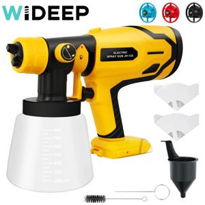 전기 무선 스프레이건 HVLP 페인트 분무기, Dewalt 20V MAX 배터리용, 가구 코팅 에어브러시, 1500W