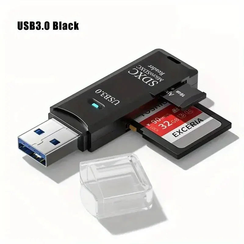 강력한 USB 3.0 2.0 마이크로 SD 카드 리더기, PC 카메라용 고속 데이터 변속기, 최대 5Gbps 다중 호환, 2-in-1