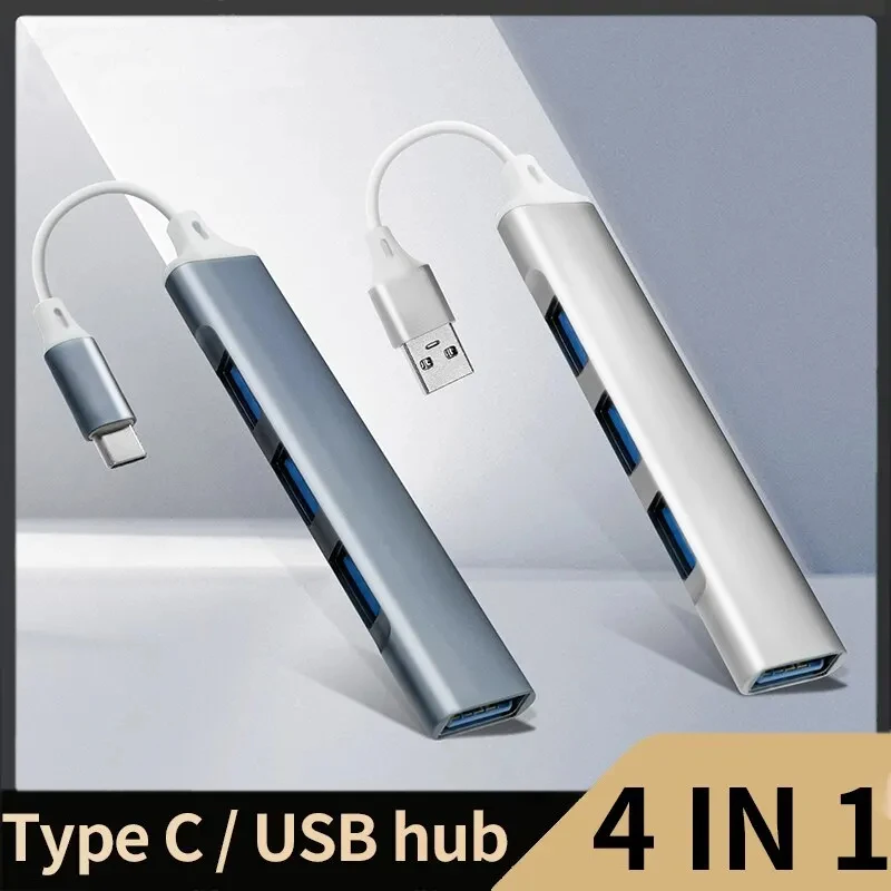 USB C 허브 3.0 C타입 익스텐더, 4 포트 스플리터 어댑터, OTG 도킹 스테이션, 휴대폰 맥북 프로 13 15 에어 PC 노트북 컴퓨터 허브용