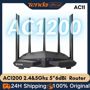 Tenda 라우터 AC10 기가비트 버전 네트워크 확장기, 2.4GHz 5GHz WiFi 1167Mbps WiFi 리피터, 128MB DDR3 고이득 4 안테나