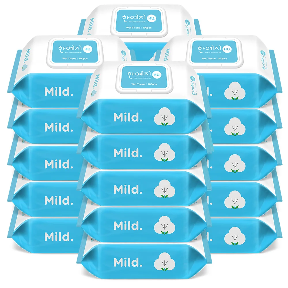 한예지 휴 마일드 물티슈 100매 캡형 [총 20팩]