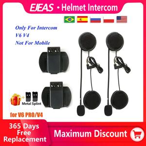 EJEAS V6 프로 헬멧 인터콤 클립 3.5mm 마이크 스피커 헤드셋 V넷폰 V4 오토바이 블루투스 인터폰