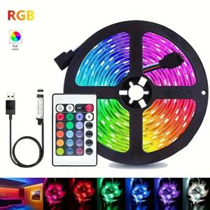 RGB LED 스트립 조명, 5V USB 조명, IR 리모컨 유연한 리본 테이프, 컴퓨터 PC TV 백라이트 바 생일 장식, 2835