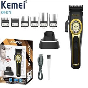 Kemei 남성용 전문 헤어 클리퍼, 자기 부상 모터, 8800 Rpm 충전 베이스, 헤어 클리퍼 KM-2373