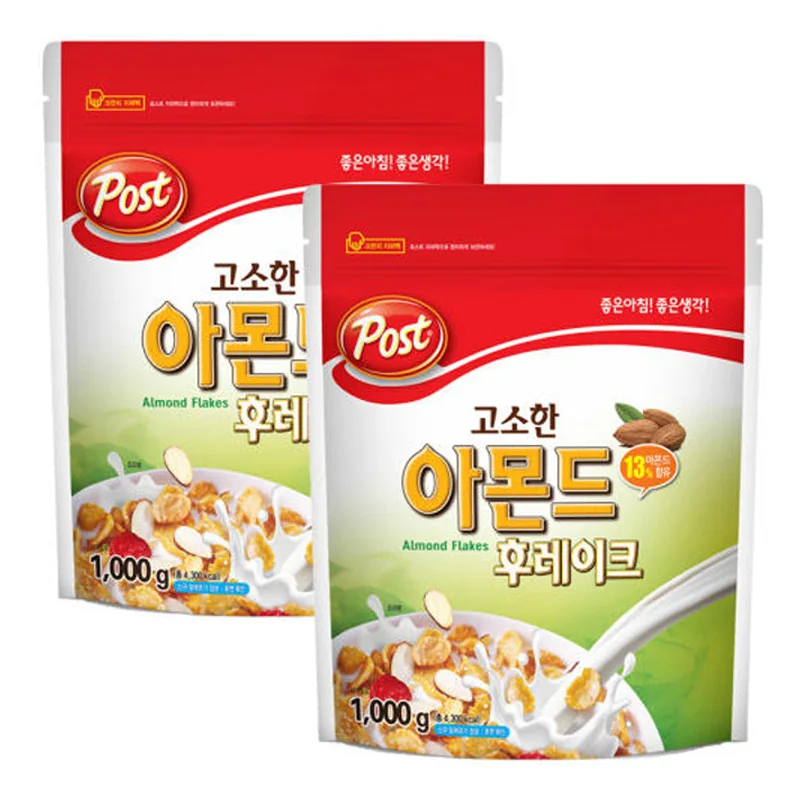 포스트 아몬드후레이크 1kg X 2개 시리얼 아침식사 그래놀라