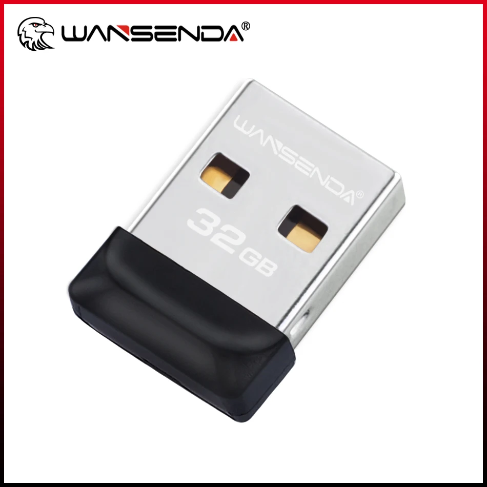 Wansenda-100% 전체 용량 USB 플래시 드라이브 초소형 펜드라이브, 64GB 32GB 16GB 8GB 4GB 방수 USB 메모리 스틱