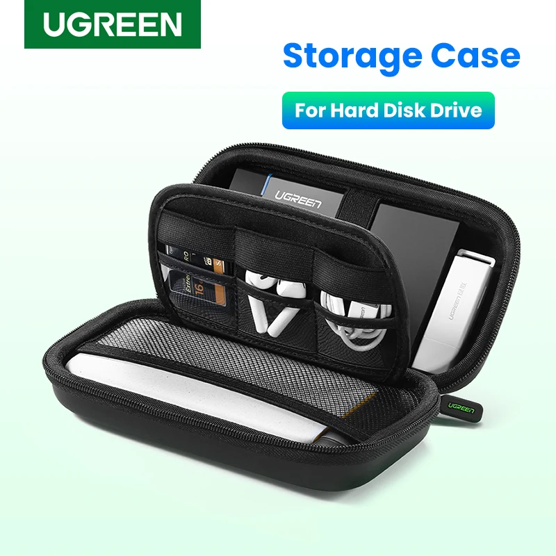 UGREEN 하드 디스크 드라이브 케이스 2.5 인치 외장 하드 드라이브 휴대용 HDD SSD 상자 보조베터리 스토리지 케이스 여행 가방