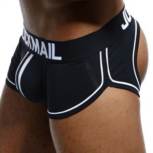 JOCKMAIL 브랜드 남성 속옷 복서 반바지, 백리스 엉덩이 코튼, 섹시한 오픈 백, 게이 남자 언더팬츠, 조크스트랩, 시시 트렁크