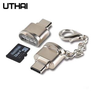 Uthai c09 미니 타입 c usb3.1 마이크로 sd 카드 리더 tf 메모리 카드 어댑터 macbook 또는 스마트 폰 usb c 인터페이스 u 디스크