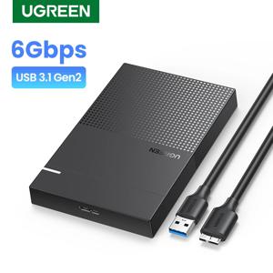 UGREEN-외장 하드 디스크 SSD 케이스, 2.5, USB C 2 인 1, SATA to USB 3.1 Gen 2, 6Gbps, Seagate Toshiba Fujitsu 2.5 HDD 박스