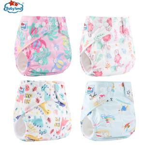 Babyland 아기용 천 기저귀 커버, 조절 가능한 재사용 가능, 기저귀 주머니, 3-15kg, 세트당 4 개