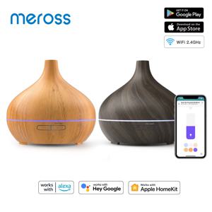 Meross HomeKit 스마트 에센셜 오일 디퓨저 WiFi 공기 가습기, EU/US/UK/AU 플러그 애플 HomeKit Siri Alexa Google 홈으로 작동