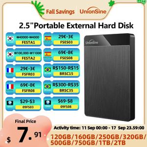 UnionSine HDD 2.5 인치 휴대용 외장 하드 드라이브, 2tb 1tb 500gb 750gb, USB 3.0 저장 공간, PC, 맥, 데스크톱, 맥북, 엑스박스와 호환