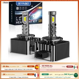 BEVINSEE LED Canbus D1S D3S, D2S, D5S, D1R, D2R, D3R, LED 헤드라이트 전구, 35W, 6000K, 7000LM, 자동 크세논 전구 교체, 플러그 앤 플레이, 12V