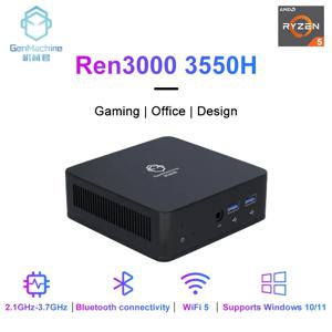 GenMachine PC 게이머 컴퓨터 미니 PC AMD Ryzen 5 3550H CPU, Windows 10/11 Ren3000 3550H DDR4 8GB 256GB 16GB 512GB WIFI 5 AMD NUC