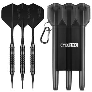 CyeeLife 황동 소프트 팁 다트, 캐리 케이스, 엑스트라 플라스틱 포인트 및 플라이트, 전문 전자 다트 세트, 18g