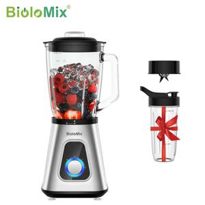 BioloMix 1300W 스무디 블렌더, 1.5L 유리 항아리, 개인 블렌더 콤보, 냉동 과일 음료, 소스용