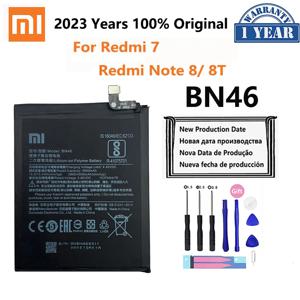 2023 정품 휴대폰 배터리, BN46, 4000mAh 배터리, 샤오미 레드미 노트 8 8T 노트 8 8T 용, Redmi7 교체 배터리