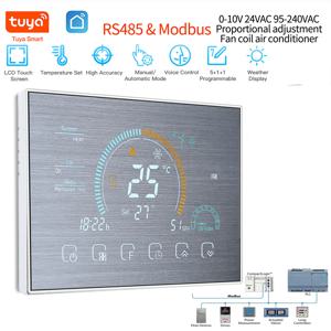 Tuya WIFI 에어컨 써모스탯 RS485 및 Modbus RTU 통신 인터페이스, 온도 컨트롤러, 3 속도 팬 코일 유닛