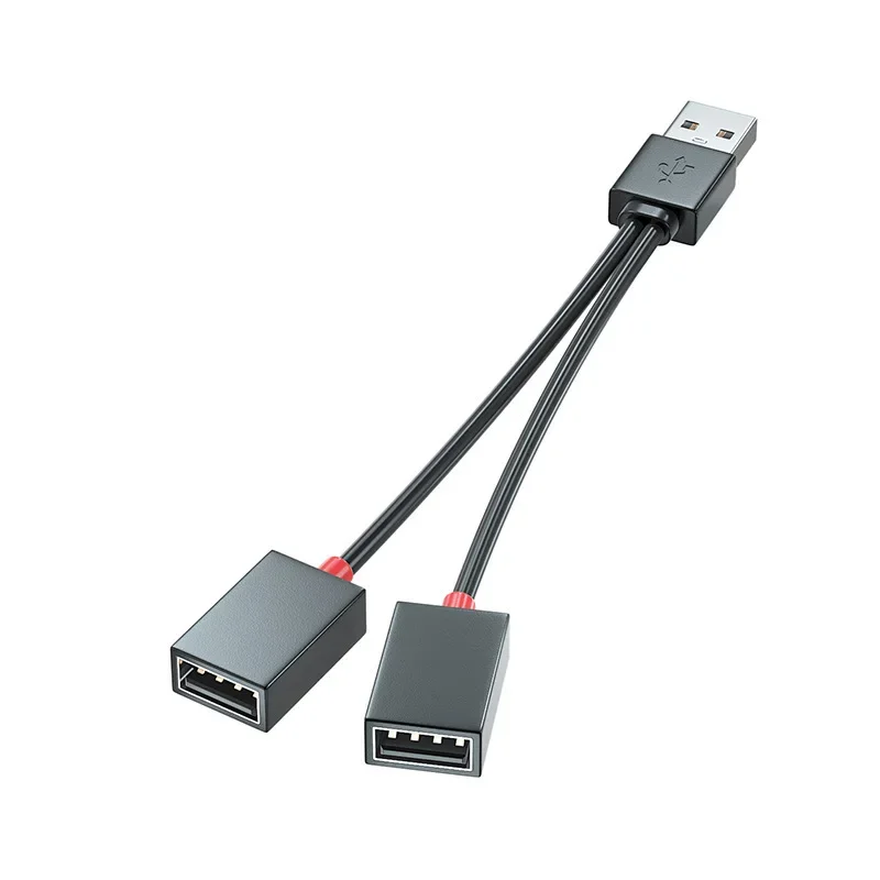 USB 허브 차량용 USB 분배기 케이블, 다기능 어댑터 코드 충전 케이블, 아이폰 안드로이드 스마트폰용, 1 in 2 Out